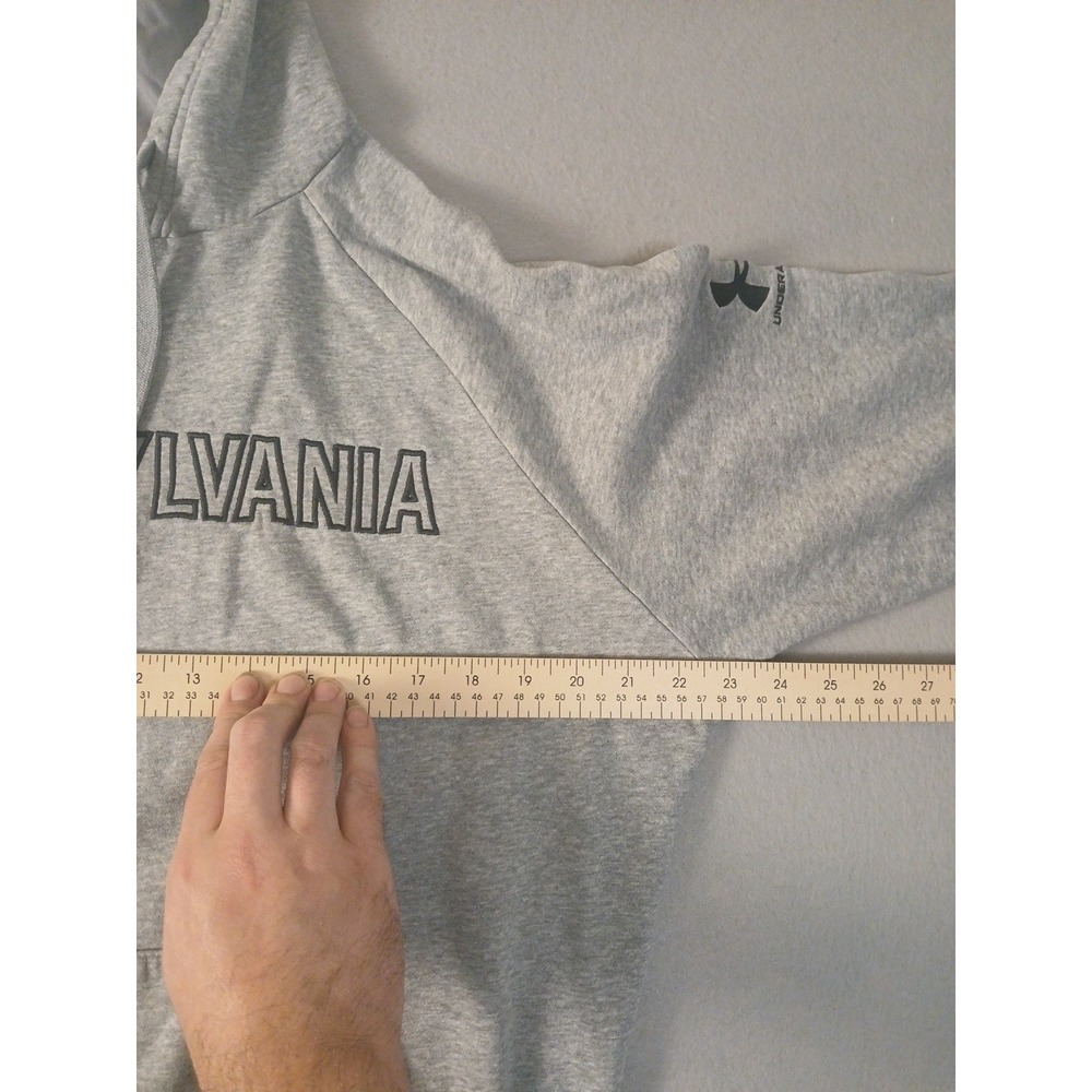 Under Armour Sweatshirt Womens Medium Loose Gray Hoodie Pullover Pennsylvania!! - Picture 7 of 8